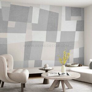 Crisscrossed Concrete Wallpaper in White & Gray